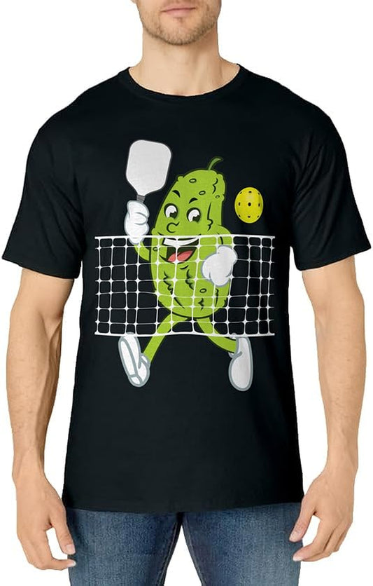 Pickle Playing Pickleball - Funny Pickleball Paddleball T-Shirt