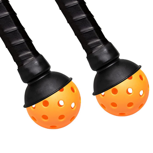 Silicone Pickleball Ball Retriever, Pack of 2,Pick up Pickleball Balls without Bending Over, Attaches to Pickleball Paddle Bottom, Fits Any Pickleball Paddles, Black