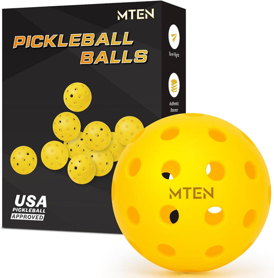 Pickleball Balls,12 Pack 40 Holes Outdoor Pickleball Balls, High Bounce True Flight & Durable for All Skill Levels