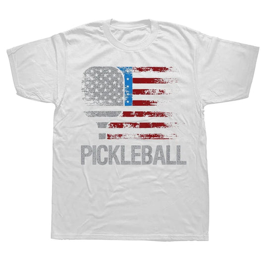 Pickleball Player Paddleball Lover Flag T Shirt Cotton Streetwear Short Sleeve Birthday Gifts Summer Style T-Shirt Mens Clothing