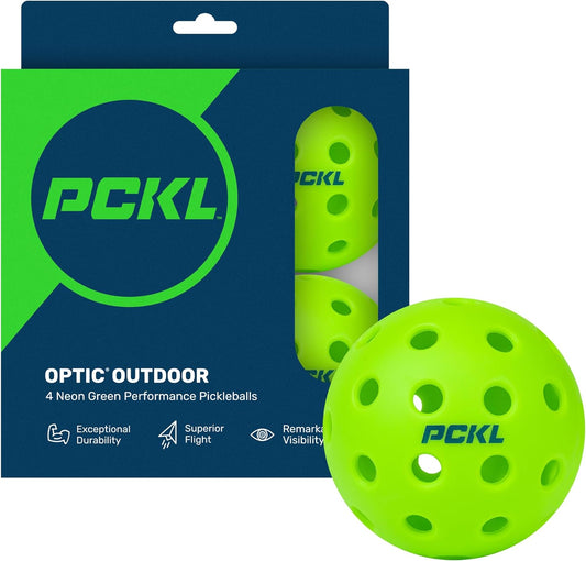 Optic Speed Pickleball Balls | Choose Indoor or Outdoor | 4 Pack of Balls | Built to USAPA Specifications